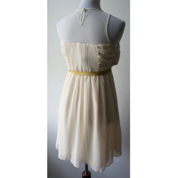 ModCloth RYU Cream Dress w/ mesh neckline & bows - Picture 5 of 6